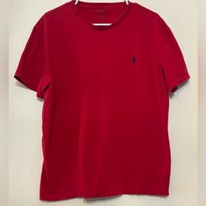 Polo by Ralph Lauren Red Crewneck Tee Logo Shirt Men’s Medium Fits Large